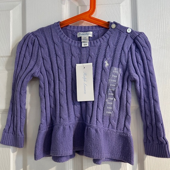 Ralph Lauren Other - Ralph Lauren Baby Cable Knit Ruffle Sweater Size 24M